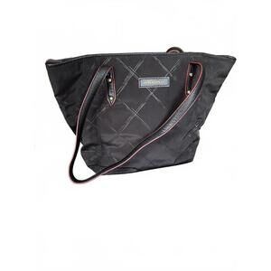 Vera Bradley Black Quilted Tote Bag with Leather Trim